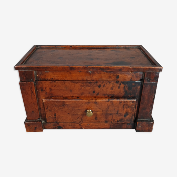 Ancienne boite de bureau bois avec un tiroir début XIXe siècle-