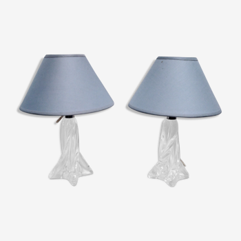 Paire de lampes en cristal 1960