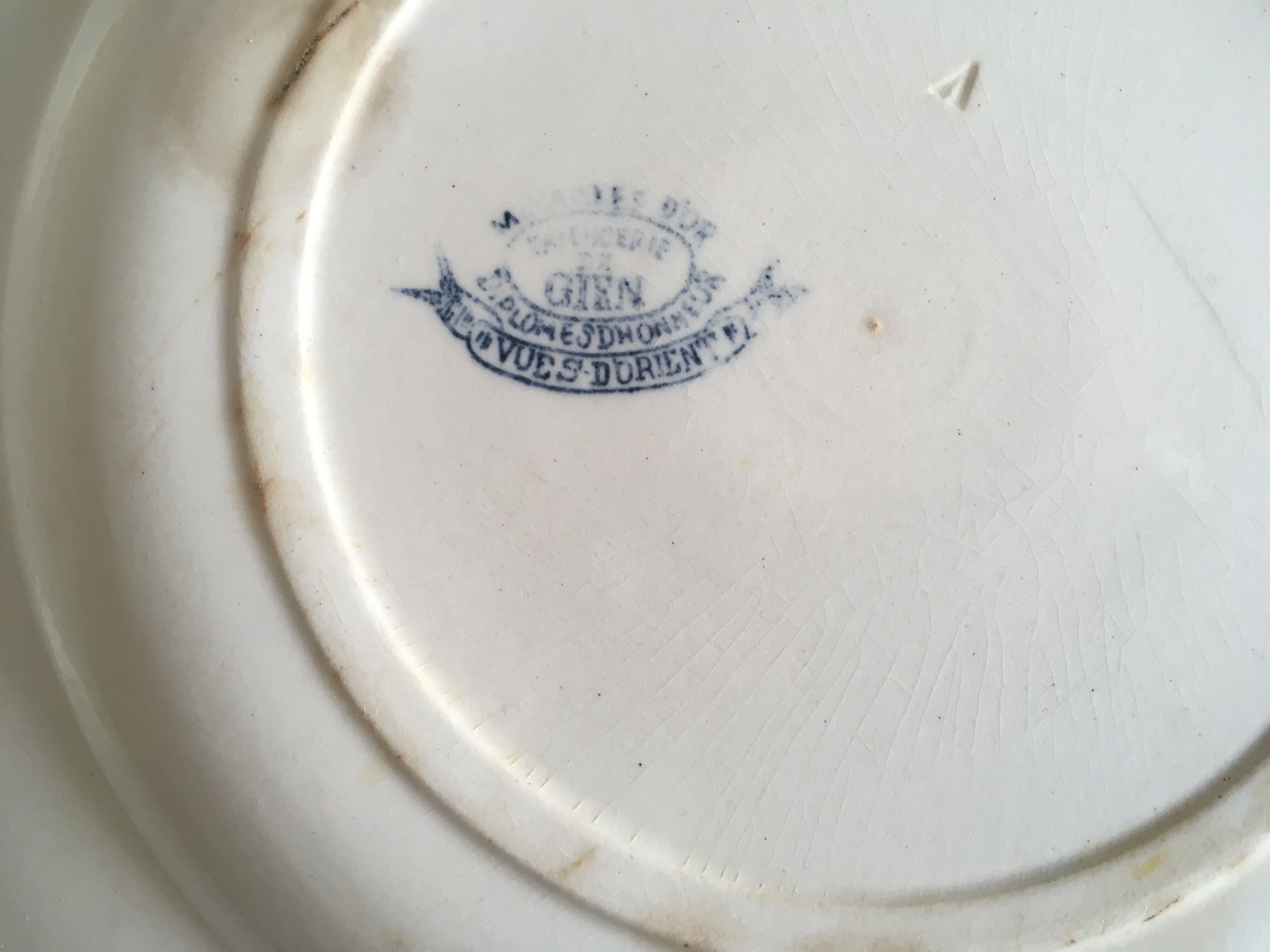 Set de 6 assiettes de faience de Gien vers 1880 décor Vue d'Orient