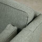 Mid-Century Cherry Wood Three-Seater Sofa