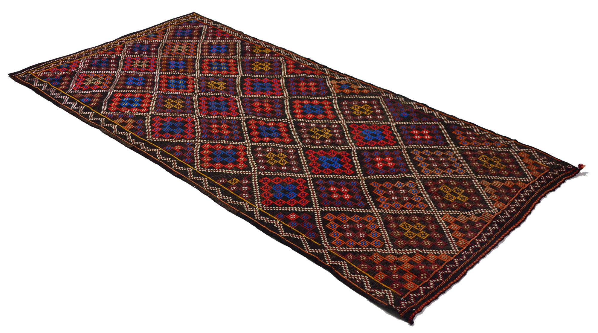 Anatolian handmade kilim rug 300 cm x 130 cm
