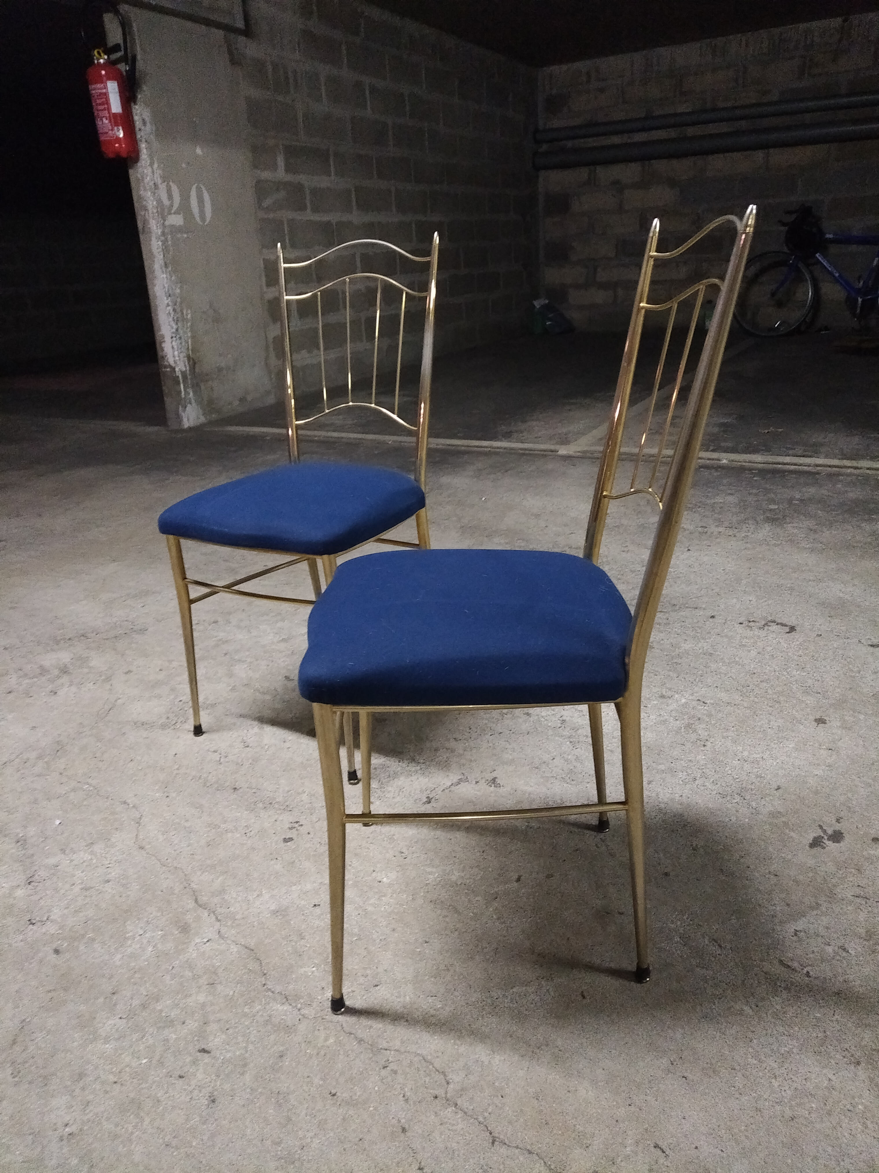 Pair of metal chairs