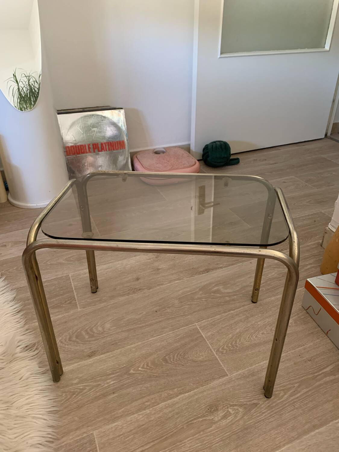 Small side coffee table 70 smoked glass