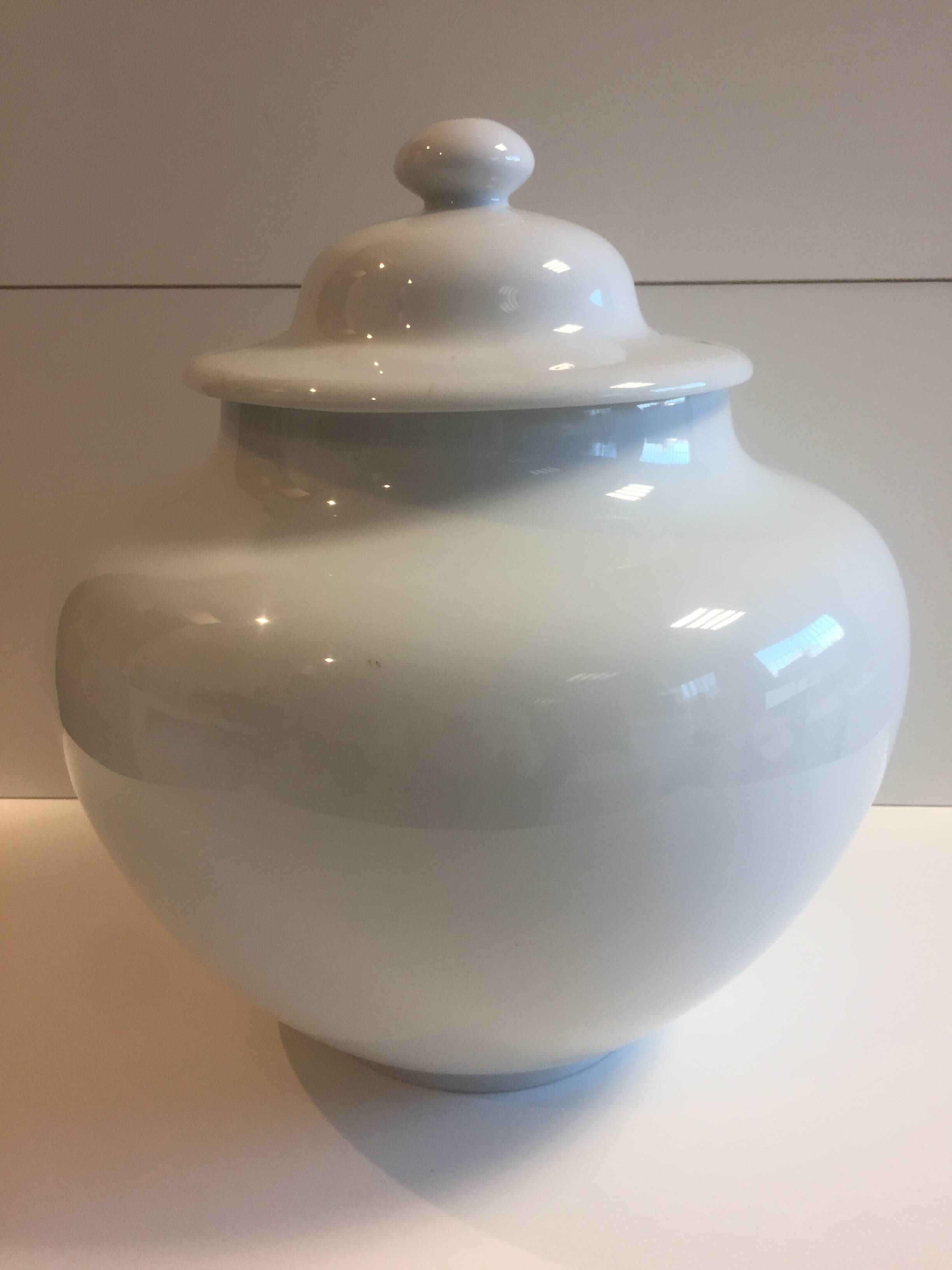 Duo Jar Style Lamp Bases Glazed White Porcelain Decorative Art Living Room