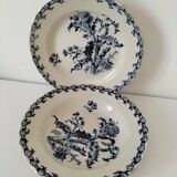 Trio of Gien soup plates – Chardon model in navy blue