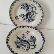 Trio of Gien soup plates – Chardon model in navy blue