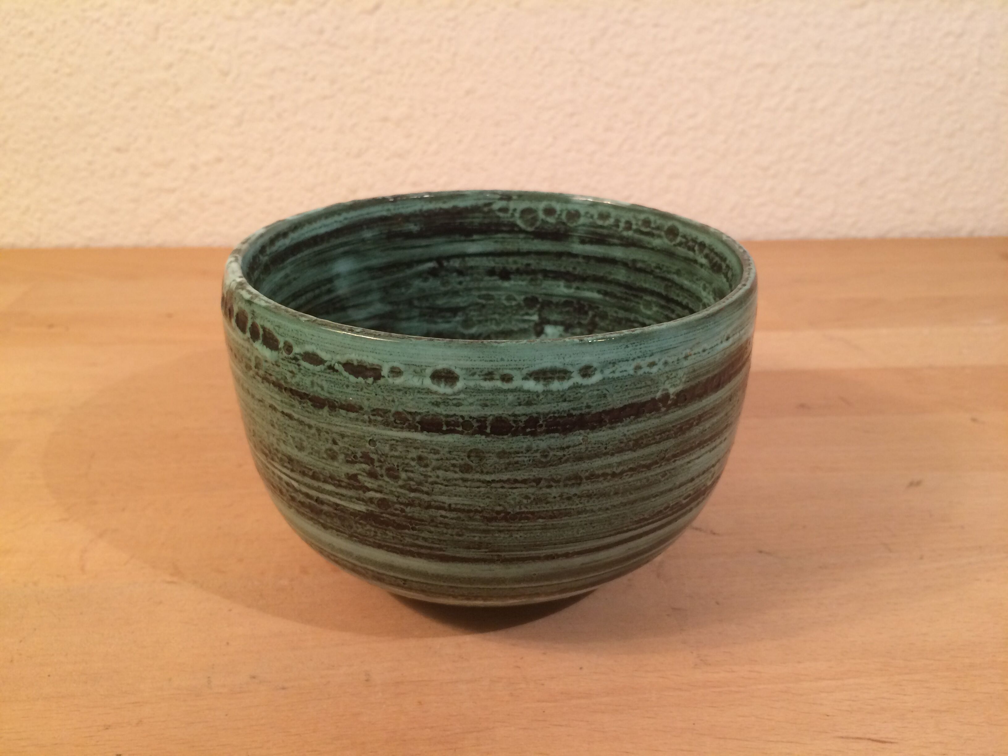 Bowl in ceramic 60s green color "primavera"