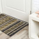 Modern green grey door mat handwoven small rug- 60x90cm