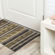 Modern green grey door mat handwoven small rug- 60x90cm