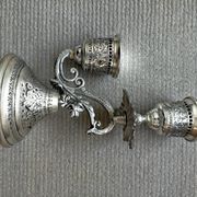 Two-arm metal candlestick