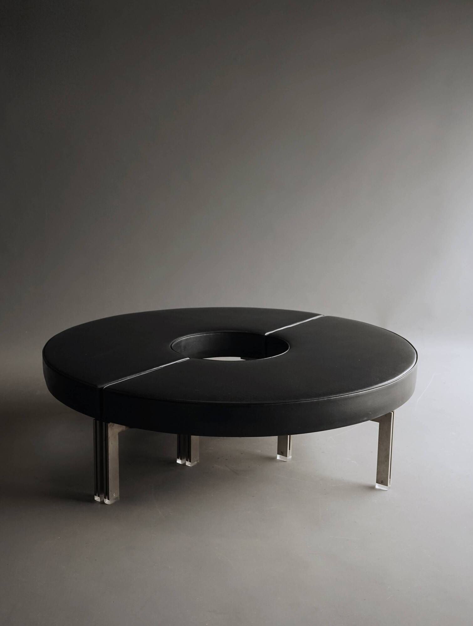 Vintage mid-century Round Benches. 1960s. Set of 2