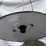 Vintage industrial lamp, green and black enamelled metal.