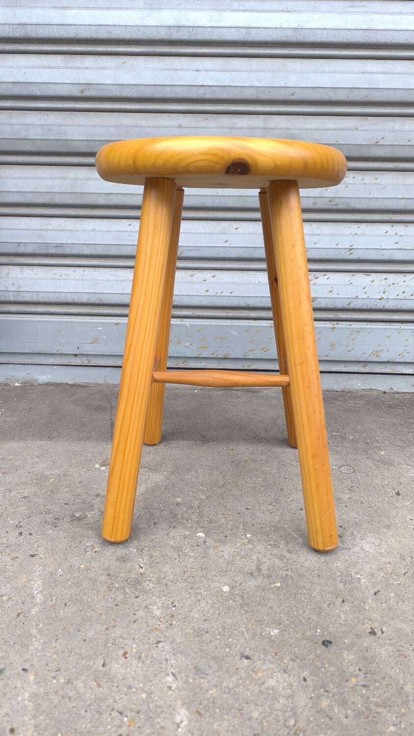 70s pine stool