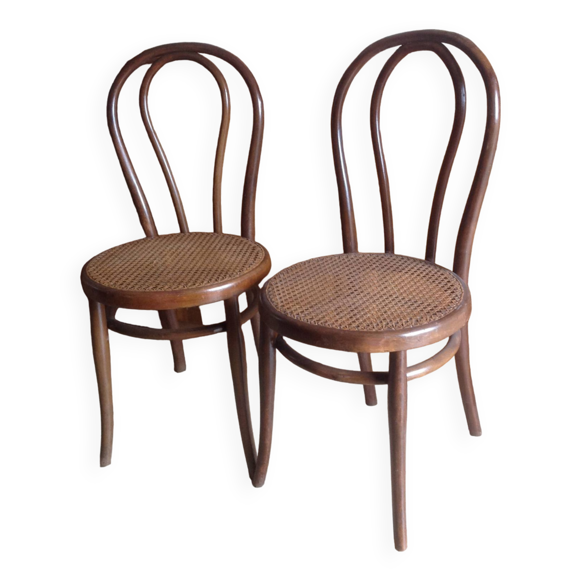 Pair of vintage Thonet Austria cane chairs