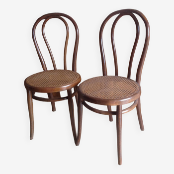 Pair of vintage Thonet Austria cane chairs