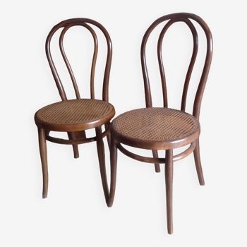 Paire de chaises cannées Thonet Austria vintage