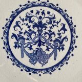 Dish Gien white and blue earthenware