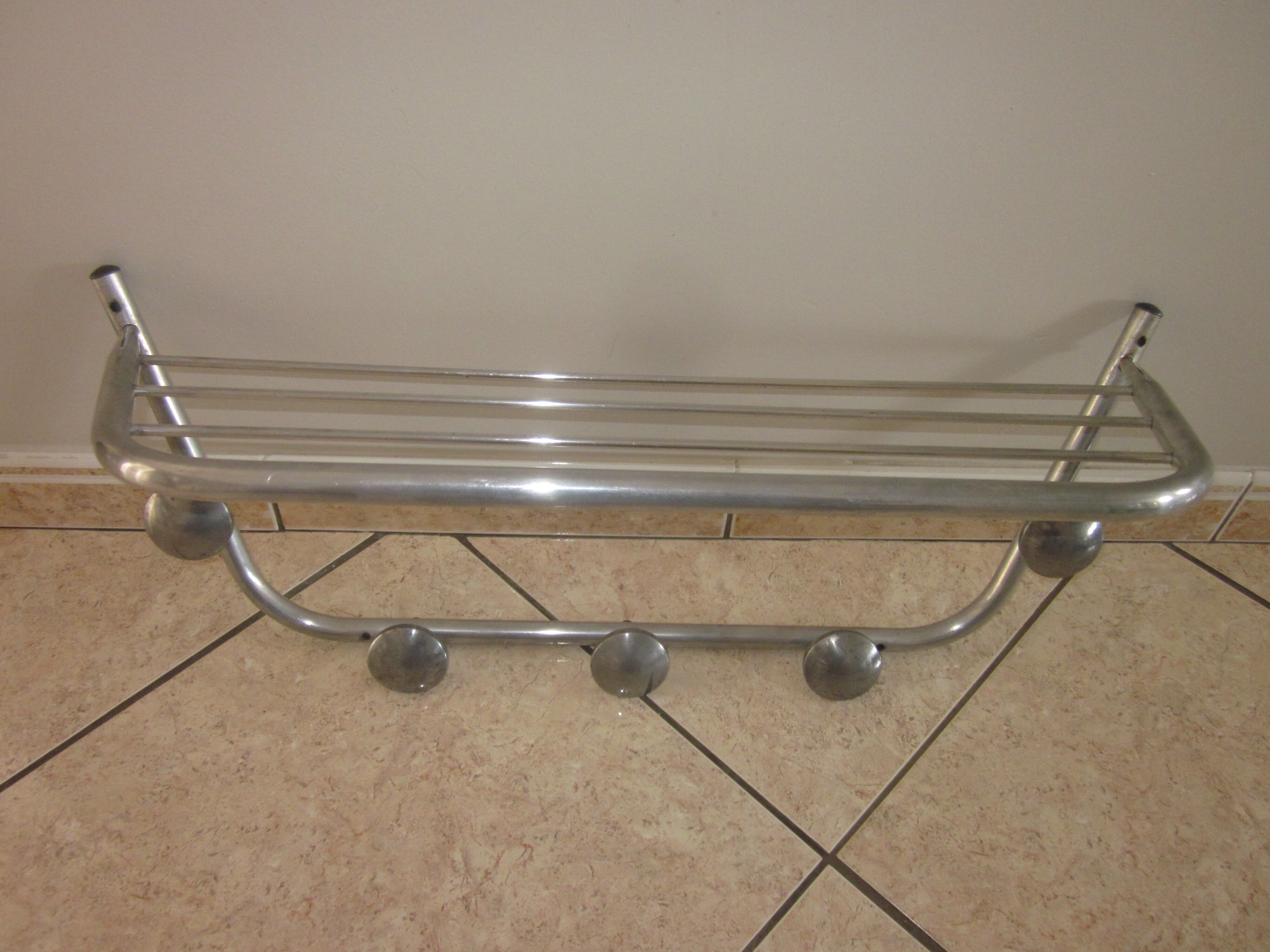 Aluminum coat rack from the 1950s