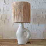 Tadelekt lamp with raffia lampshade.