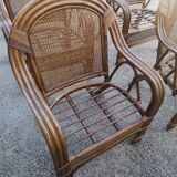 4 vintage rattan armchairs