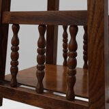 Pair of 20th century rustic wooden side tables with ceramic tile top