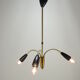 Italian 3 Armed Chandelier with Brass, 1960s