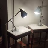 Pair of chrome lamps