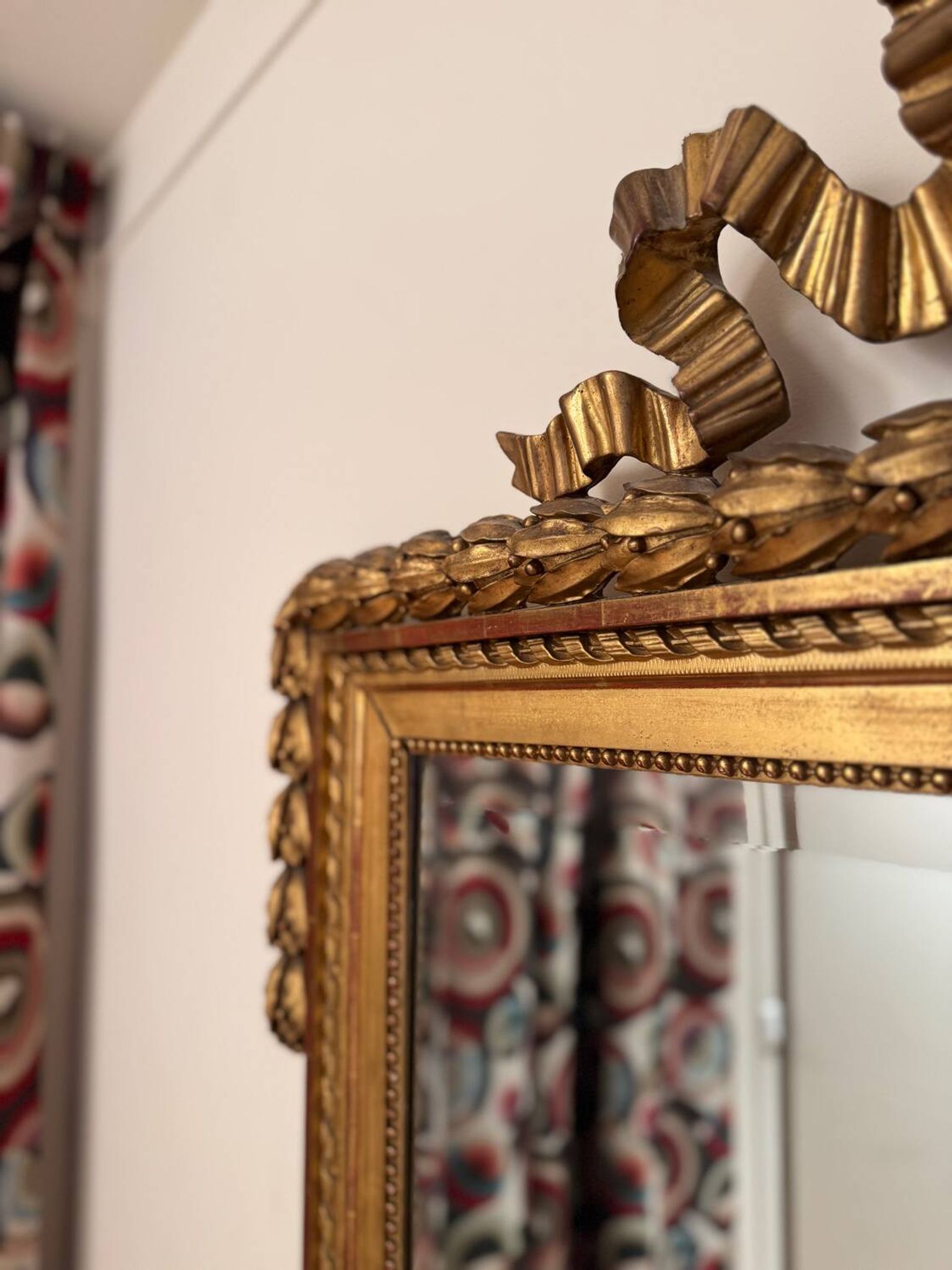 Large antique gilded carved wooden mirror – early 20th century