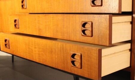 Vintage Scandinavian teak sideboard from the 50s, 60s, 70s