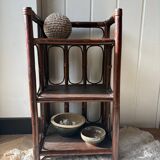 dark brown bamboo shelf