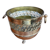 Round copper planter