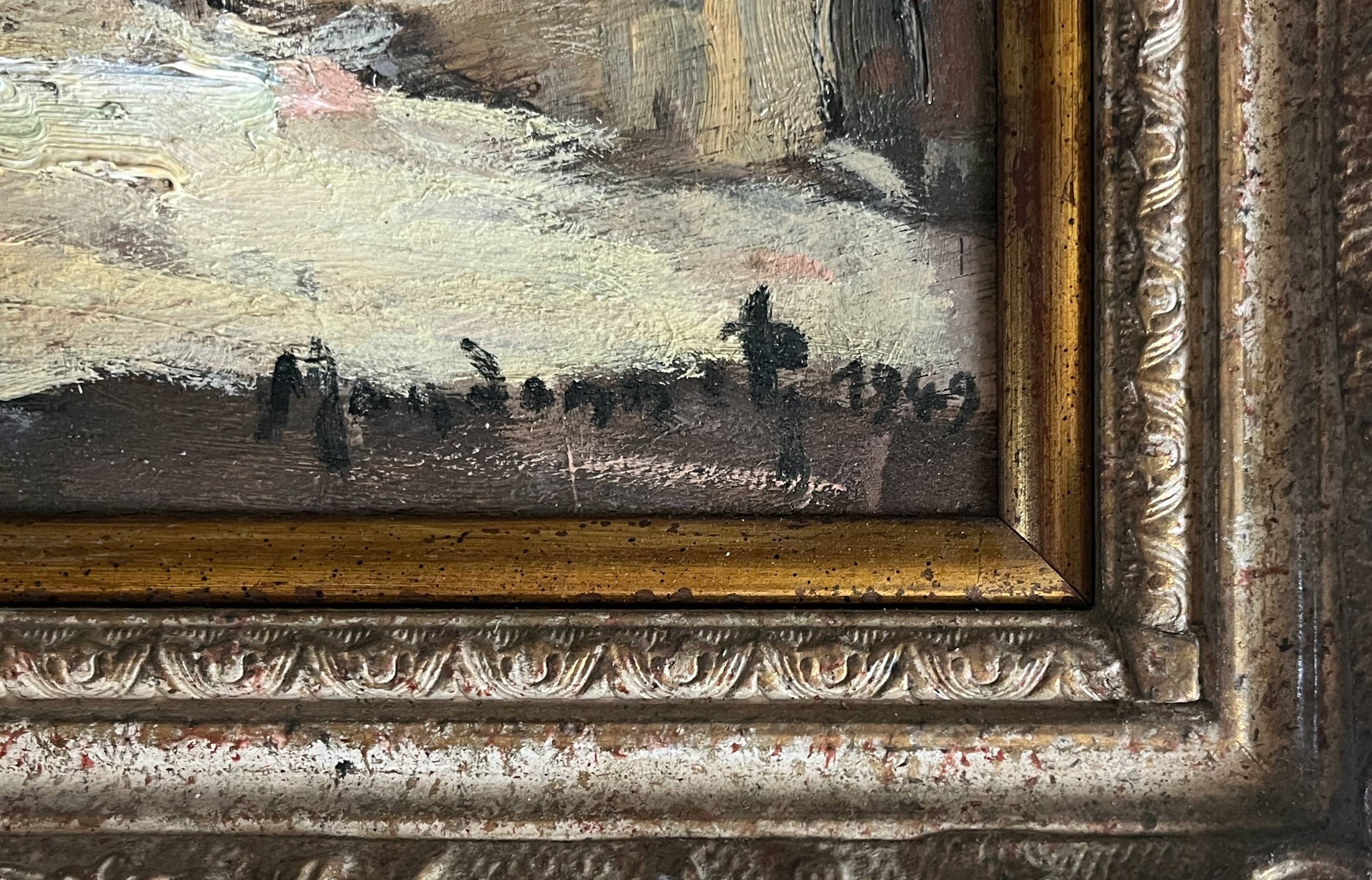 Painting hsp pierre mandonnet (1891-1970) "the mirror with birds - martigues