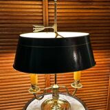 Empire style bouillotte lamp in brass and green sheet metal - Electricity