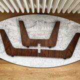 Marble and rosewood coffee table, designed by Hugues Poignant for Roche Bobois