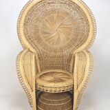 Emmanuelle in rattan and wicker armchair Italy 1960's