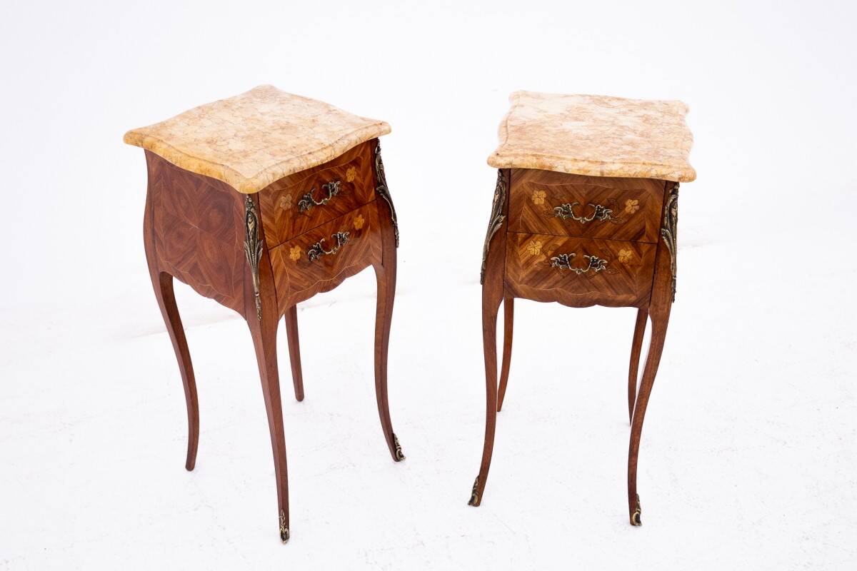 Unique bedside tables, France, circa 1920.