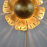 Brass plate flower sconce by Svend Aage Holm-Sörensen for Holm-Sörensen, Denmark.