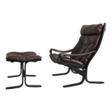Siesta armchair with its ottoman by Ingmar Relling for Westnofa 1960s