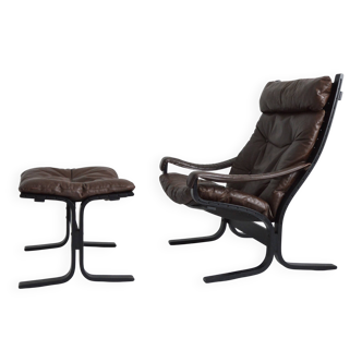 Siesta armchair with its ottoman by Ingmar Relling for Westnofa 1960s