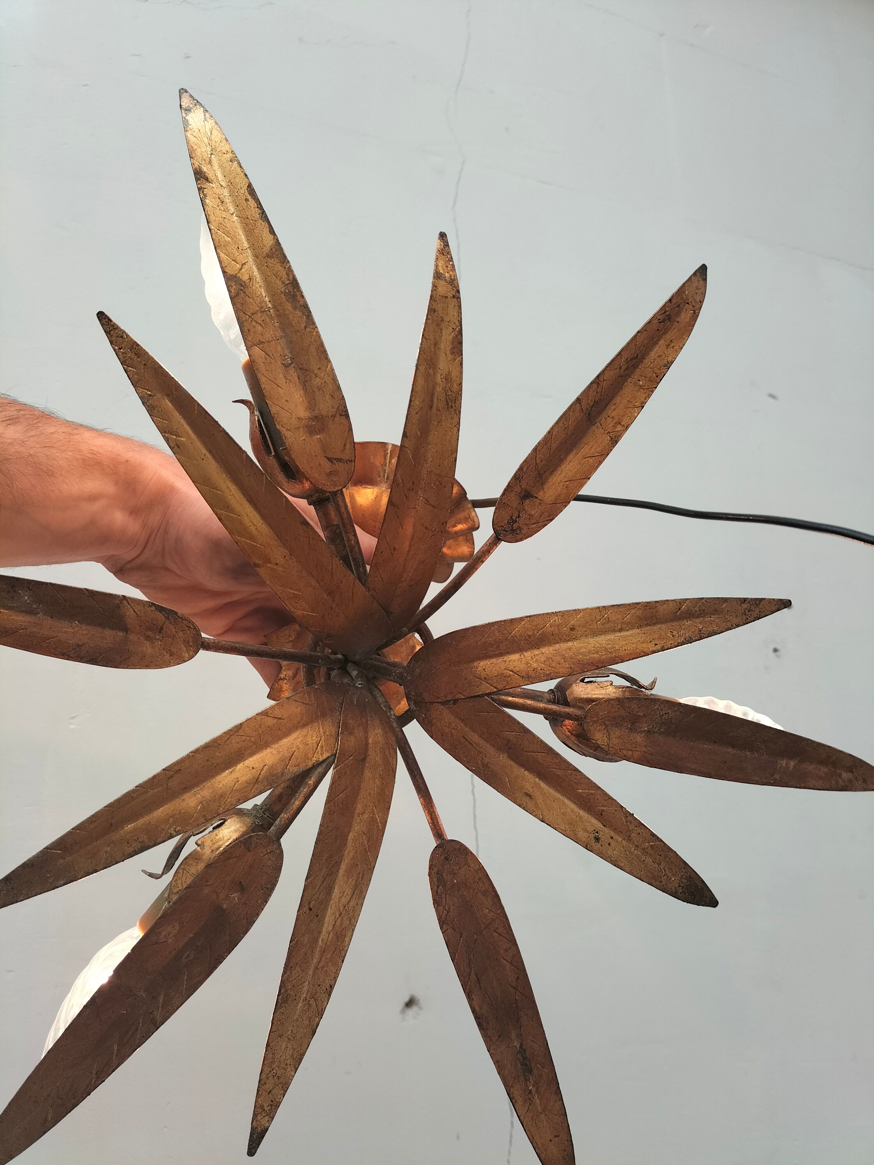 Golden leaf chandelier