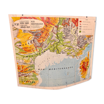 Map 207 - midi mediterraneen aquitaine basin and pyrenees - henri varon collection librairie