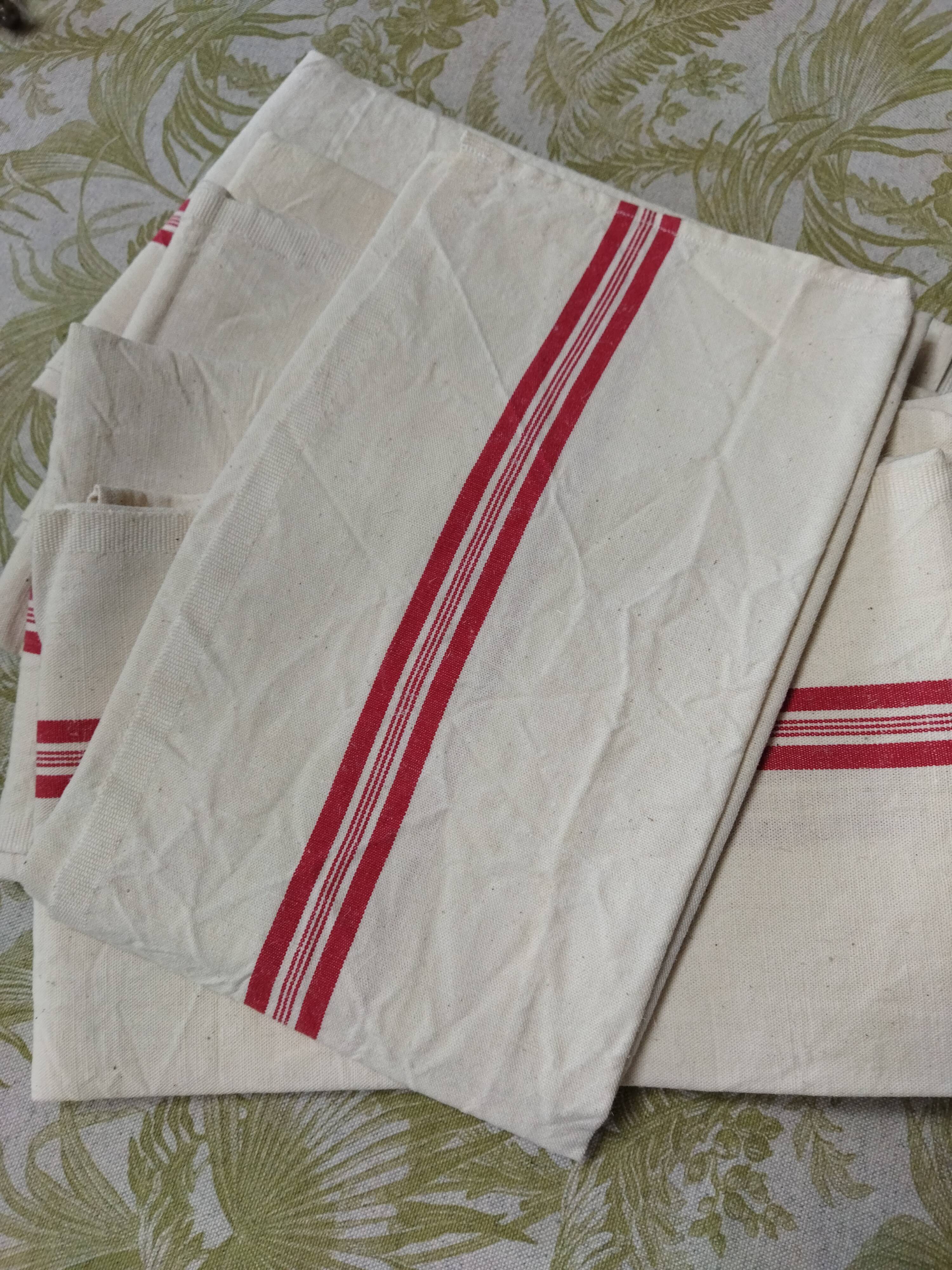6 large new old tea towels