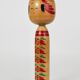 Decorative Togatta Kokeshi doll sculpture from northern Japan, hand-painted.