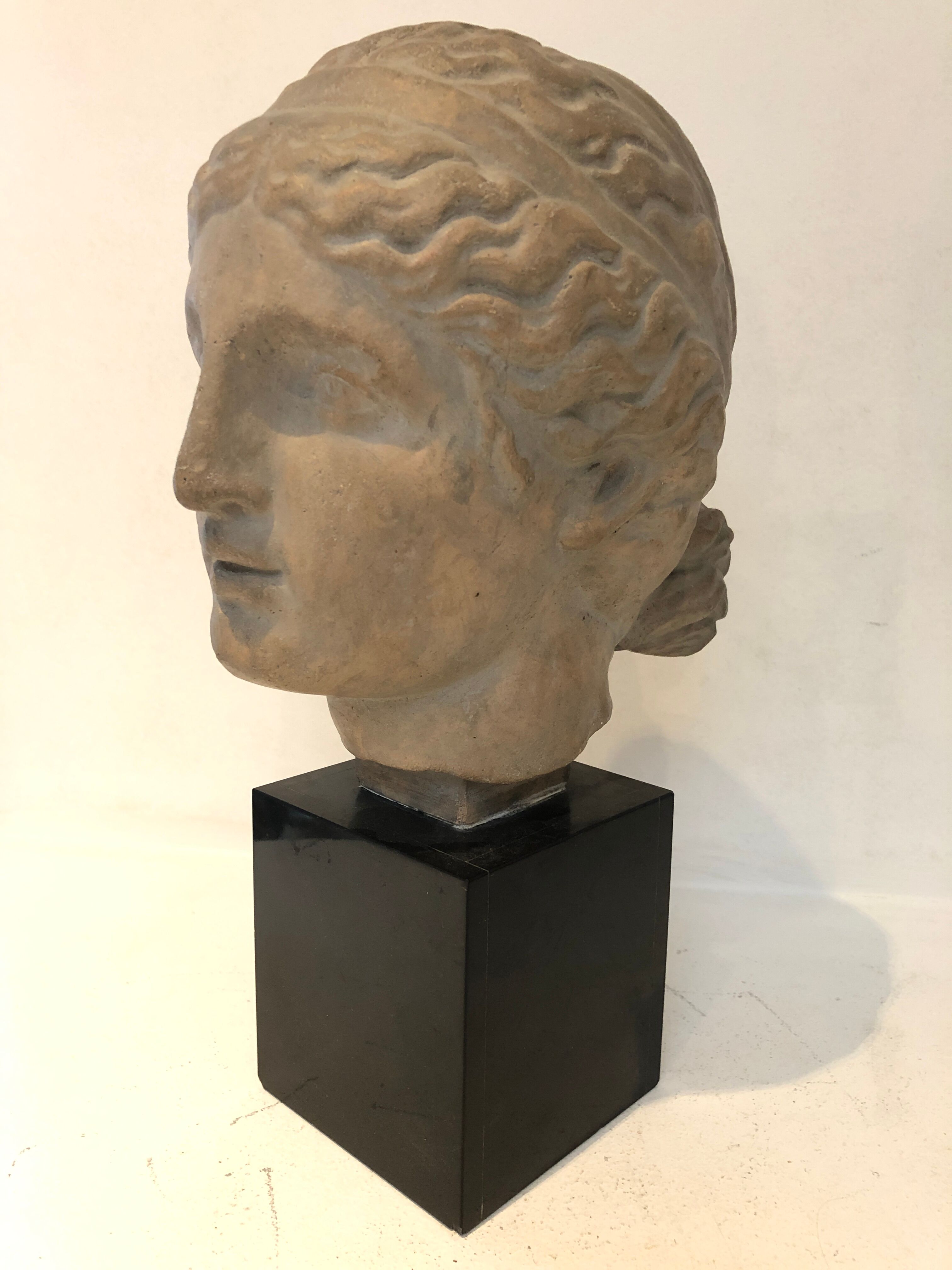 Bust Greek goddess marble base 1970