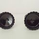 Pair of vintage 60s candlesticks in black opaline
