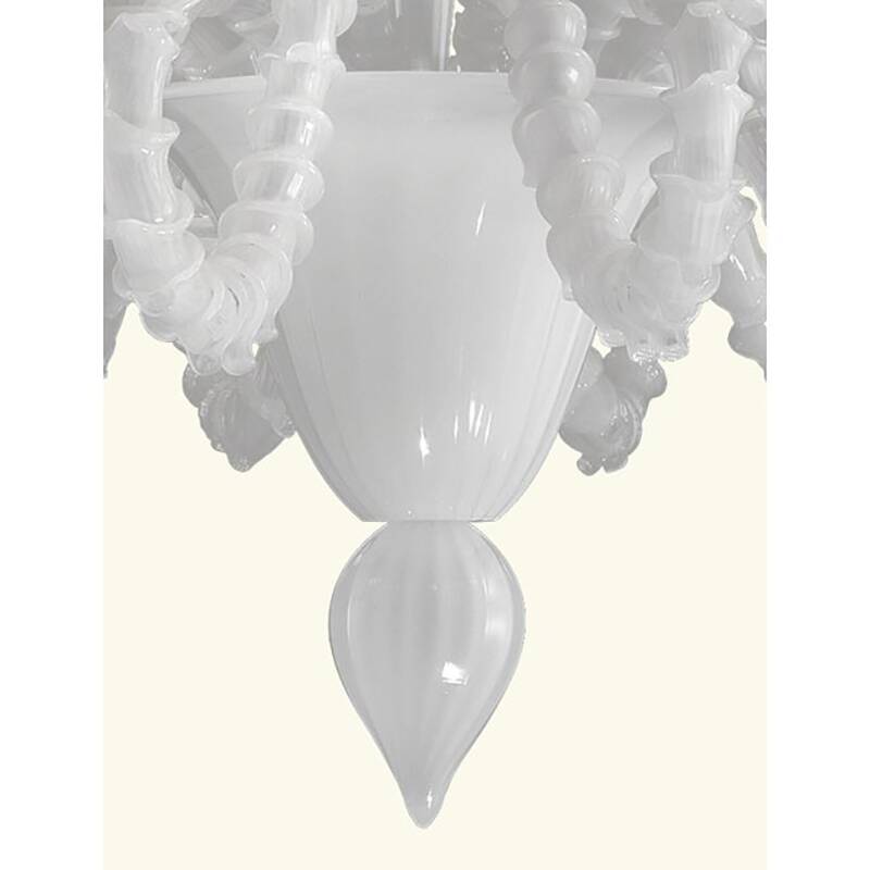 Contemporary White Rezzonico Glass Chandelier