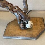Table lamp made from old vine stock