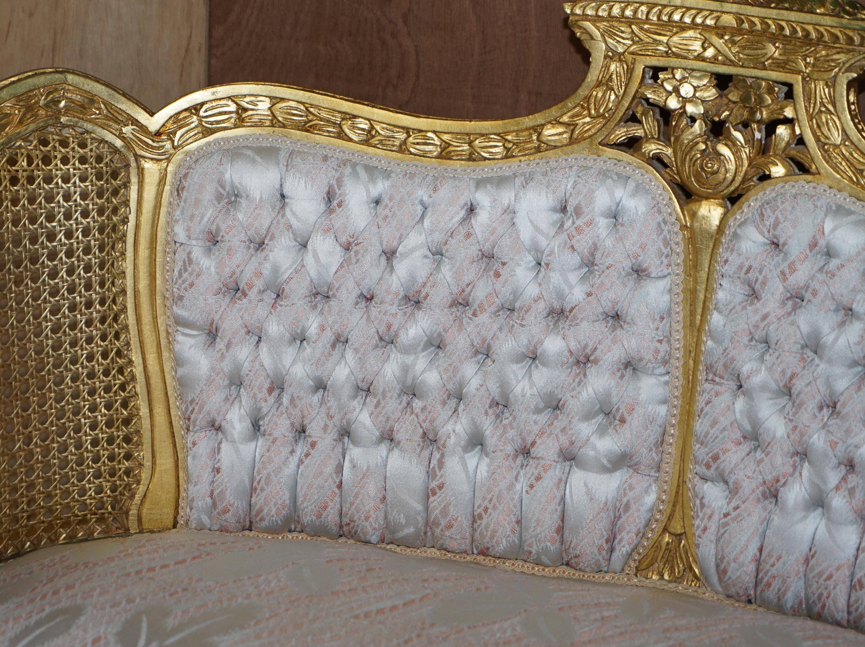 Louis XVI Napoléon III Bergère Canapé in gilded wood