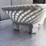 Vintage basket, woven ceramic fruit bowl