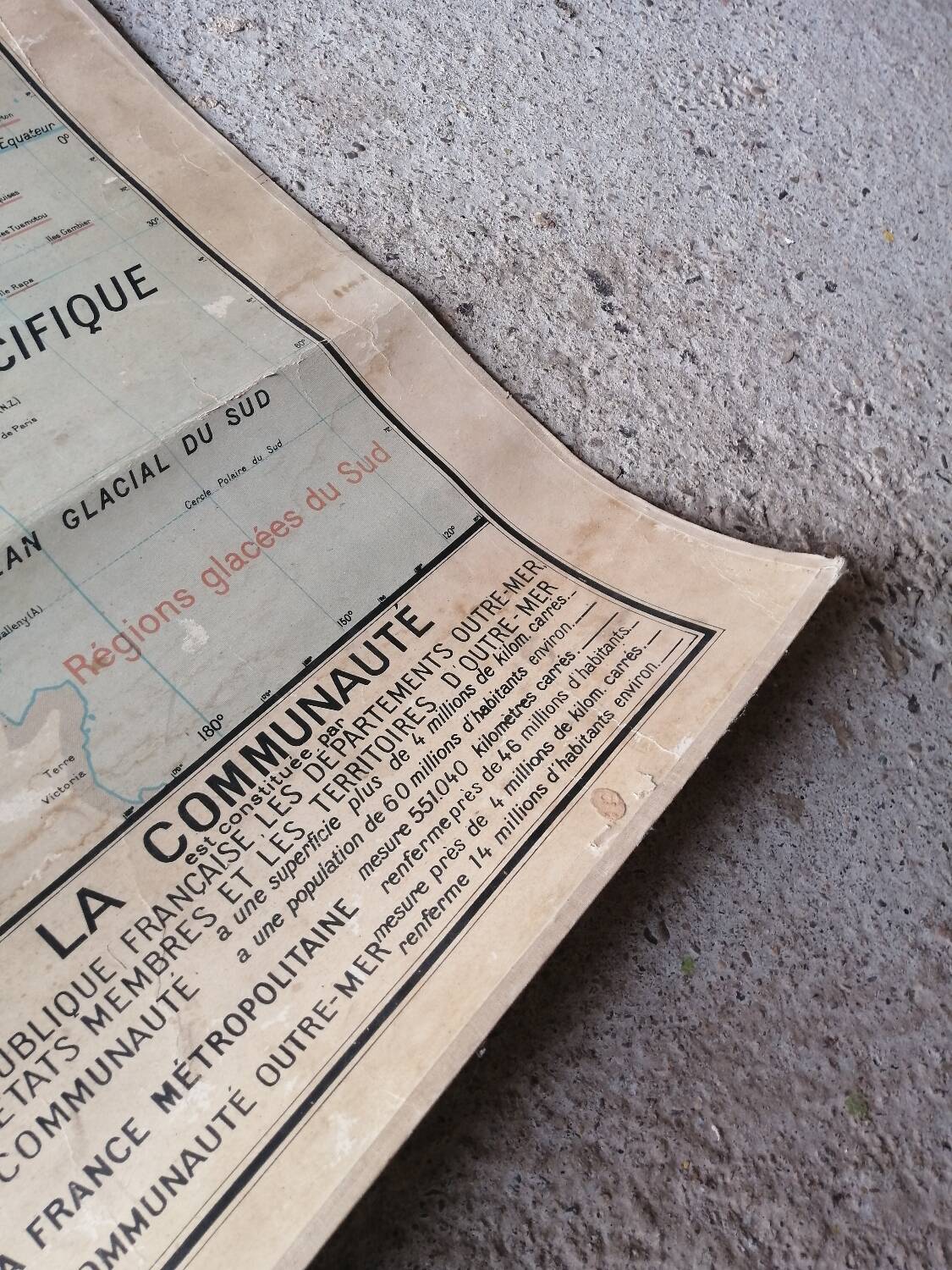 Old map Vidal Lablache 22 Community planisphere - 1950